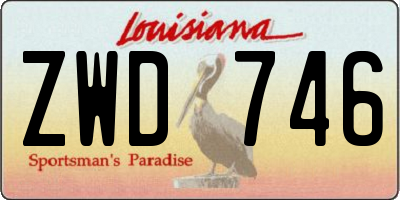LA license plate ZWD746