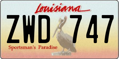 LA license plate ZWD747
