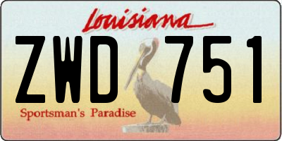 LA license plate ZWD751