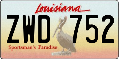 LA license plate ZWD752