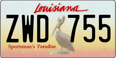 LA license plate ZWD755