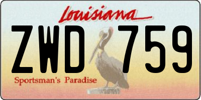 LA license plate ZWD759
