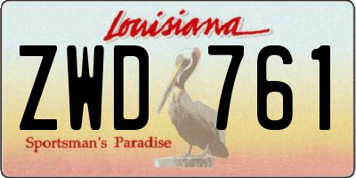 LA license plate ZWD761