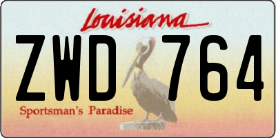 LA license plate ZWD764