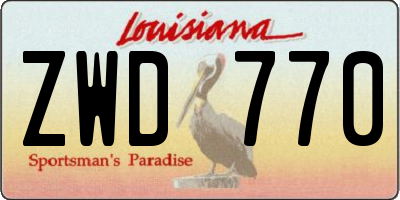 LA license plate ZWD770