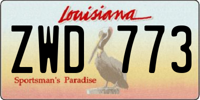 LA license plate ZWD773