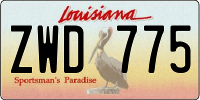 LA license plate ZWD775