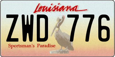 LA license plate ZWD776