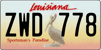 LA license plate ZWD778