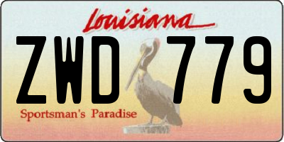 LA license plate ZWD779