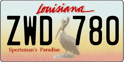 LA license plate ZWD780