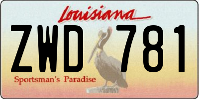 LA license plate ZWD781