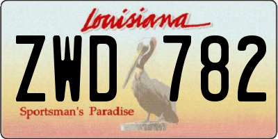 LA license plate ZWD782