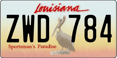 LA license plate ZWD784