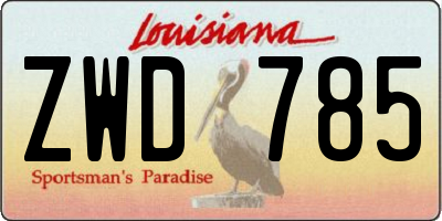 LA license plate ZWD785