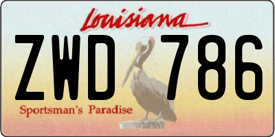 LA license plate ZWD786