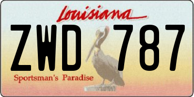 LA license plate ZWD787