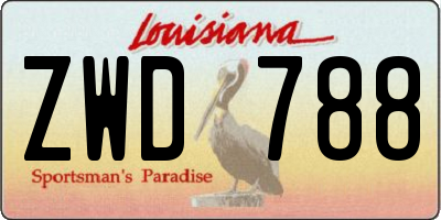 LA license plate ZWD788