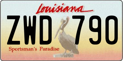 LA license plate ZWD790