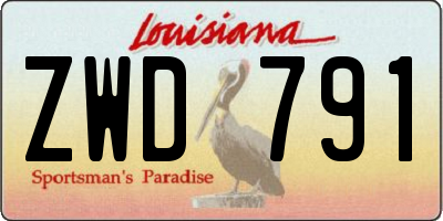 LA license plate ZWD791