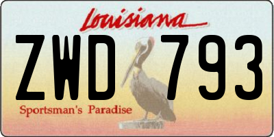 LA license plate ZWD793