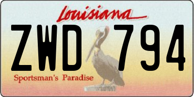 LA license plate ZWD794