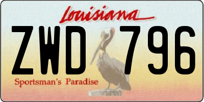 LA license plate ZWD796