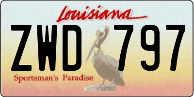 LA license plate ZWD797