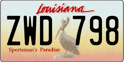 LA license plate ZWD798