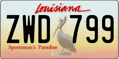 LA license plate ZWD799