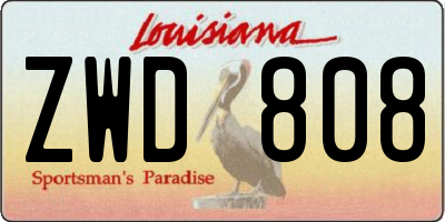 LA license plate ZWD808