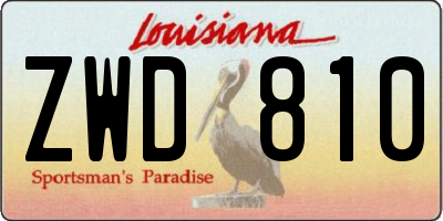 LA license plate ZWD810