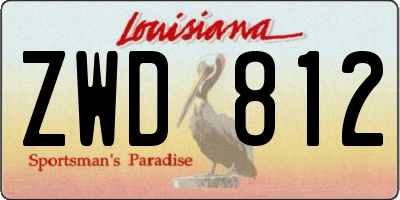 LA license plate ZWD812