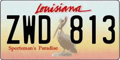 LA license plate ZWD813
