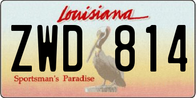 LA license plate ZWD814