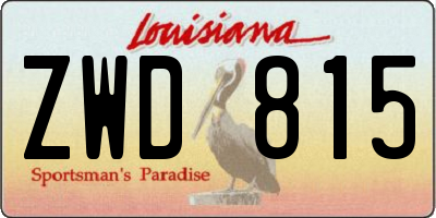 LA license plate ZWD815