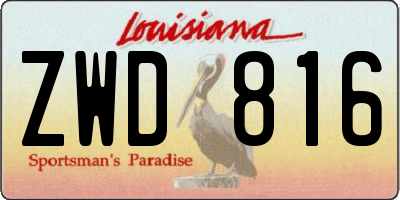 LA license plate ZWD816