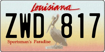 LA license plate ZWD817