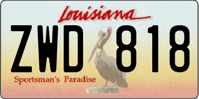 LA license plate ZWD818