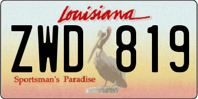 LA license plate ZWD819