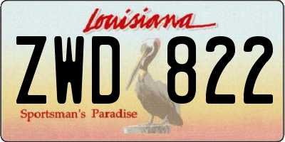 LA license plate ZWD822