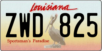 LA license plate ZWD825