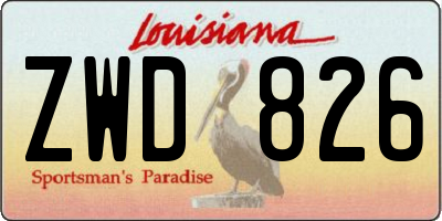 LA license plate ZWD826