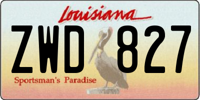 LA license plate ZWD827