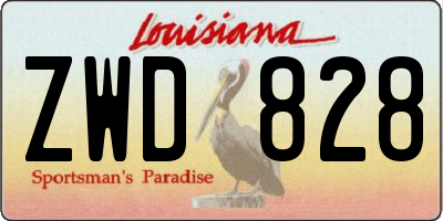 LA license plate ZWD828