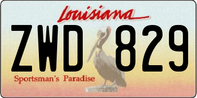 LA license plate ZWD829