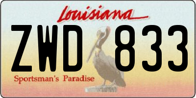 LA license plate ZWD833