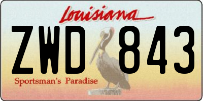 LA license plate ZWD843