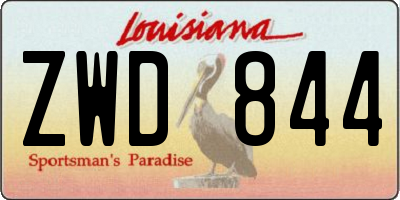 LA license plate ZWD844