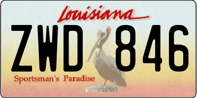 LA license plate ZWD846